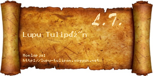 Lupu Tulipán névjegykártya